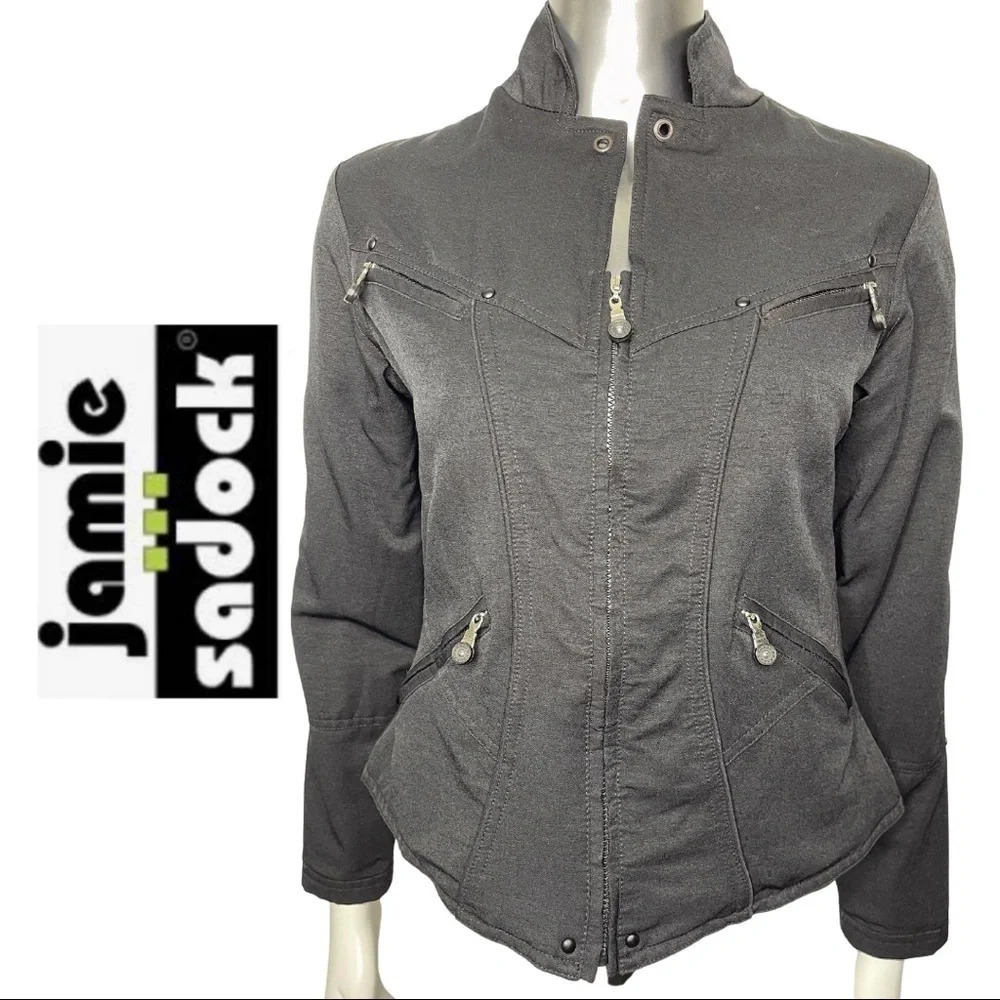 🛍️ Jamie Sadock Jacket Black  Zipper Front Golf Jacket Size 0